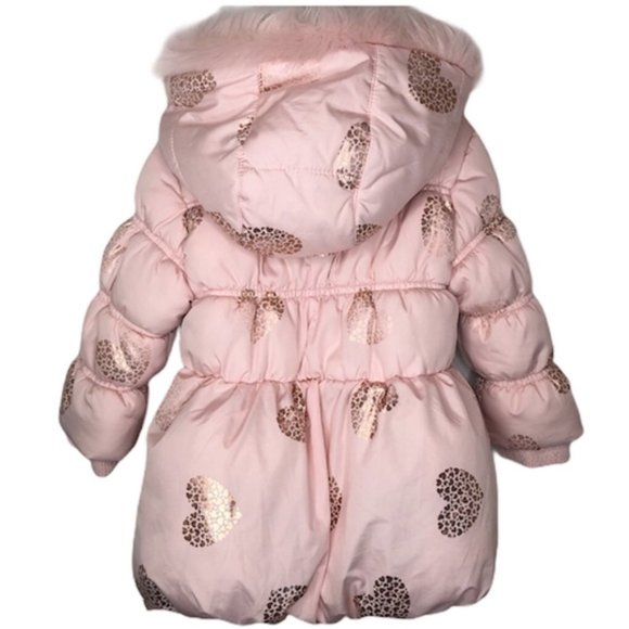 18-24 months pink winter jacket with faux fur - Picture 1 of 7